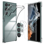 For Samsung Galaxy S22 Ultra/+ Case Clear Shockproof Hybrid Cover/Tempered Glass