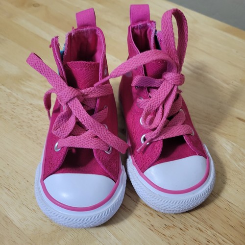 Scarpe da ginnastica alte Converse Chuck Taylors All Stars 5 rosa cerniera laterale