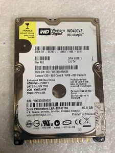 Western Digital WD400VE-75HDT1, 0X7571 IDE 40GB  2.5'' Internal Hard Drive - Picture 1 of 3