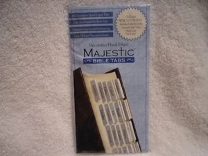 Majestic Bible Tabs Decorative Floral-Edged Old New Testament 84 Tabs - Picture 1 of 4