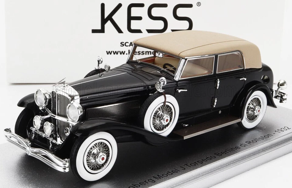 wonderful resin-modelcar 1:43 DUESENBERG J TORPEDO BERLINE 1932 - black - closed - Image 1 of 1