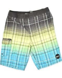 O'NEILL Boys Swimming Shorts 13-14 Years Multicoloured Check Polyester ZJ79