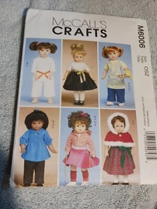 MCCALL'S CRAFTS SEWING PATTERN M6006 18" DOLL CLOTHES Fits American Girl Doll - Picture 1 of 5