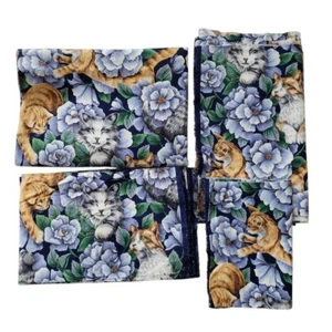 Quilt Craft Fabric 100% Cotton Cat Design Spring Industries 17 Pcs Yard and Cuts - Picture 1 of 5