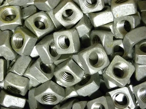 (50 pcs) Galvanized 5/8-11 Square Nut - Coarse Thread - Picture 1 of 2