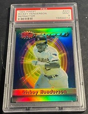 1994 RICKEY HENDERSON TOPPS FINEST REFRACTOR #223 PSA 9  ATHLETICS POP 21