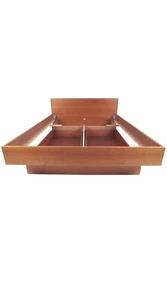 Scandinavian Modern Style Teak Platform Full Size Bed With Storage Drawers - Picture 1 of 13