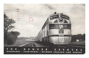 Postcard CO Denver Zephyrs Overnight Chicago to Denver B&W - Picture 1 of 2
