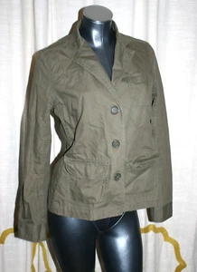 Womens Gap Olive Green 3 Button Front Military Blazer Jacket Thin Lightweight M - Picture 1 of 3
