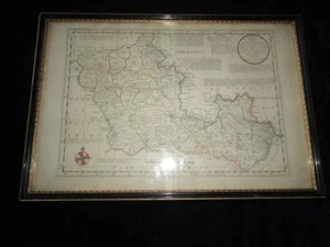 1785 Berkshire antique map hand-coloured & framed Bowles's New Medium Map - Picture 1 of 1