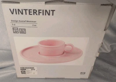Taza de café Gustaf Westman IKEA Vinterfint taza y platillo rosa edición limitada NUEVA en caja Foto 1 de 4