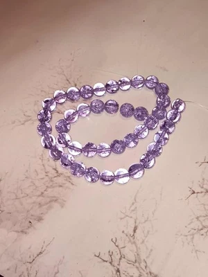 Glass Crackle Beads 10mm Rounds Violet NEW Lots Crafts - Image 1 of 4