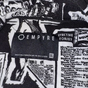 Empyre Comic Print Button Up Shirt 2XL Black White Rayon Graphic Top - Picture 1 of 10