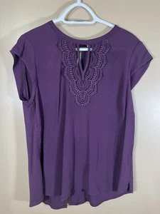 Daniel Rainn Sleeveless Purple w/Lace Accents Women's Size Large - Picture 1 of 10