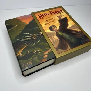 Harry Potter The Deathly Hallows Deluxe Box 2007 Signed Slip Cover J.K.Rowling - Picture 1 of 6