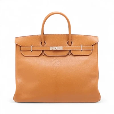 Hermès Birkin 40 Le Tournay Chevre Coromandel marrón plata accesorios de metal □I: 20 Foto 1 de 4