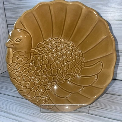 Plato de cerámica Pottery Barn pavo oro amarillo acción de gracias postre de otoño (individual) Foto 1 de 4