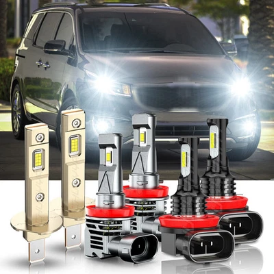 For Kia Sedona 2007-2014 6pcs LED Headlights Hi/Lo Beam + Fog Lights - Image 1 of 4