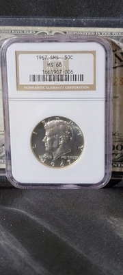 1967 NGC SMS MS68 MS 68 Kennedy Half Dollar - Image 1 of 2
