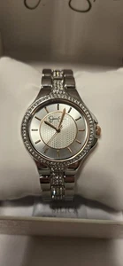 Jessica Simpson Silber & Diamanten Damen Quarzuhr Neu in Box  - Bild 1 von 6