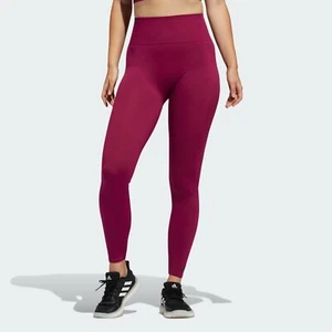 adidas Women's Seamless Tights GC7637 Burgundy Power Berry - Picture 1 of 9