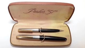 Vintage Parker 21 Fountain Pen Set Black in a Parker 51 Box - Picture 1 of 10