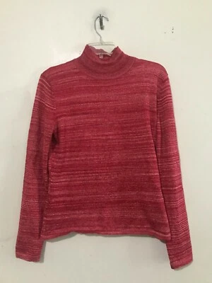 Suéter Nine & Company By Nine West Talla M Rojo Rosa Cuello Alto Mujer Elegante Foto 1 de 4