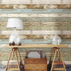 Wall Pops! NuWallpaper Old Salem Vintage Wood Peel & Stick Wallpaper - Picture 1 of 9