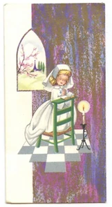 Image religieuse pieuse ancienne Communiante prière  - Imagen 1 de 1