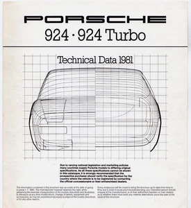 Porsche 924 & 924 Turbo Specifications 1980-81 UK Market Foldout Brochure - Picture 1 of 2