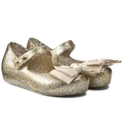 New MINI MELISSA ULTRAGIRL SWEET BB 31652 Mixed Golden Glitter Mary Jane Shoe - Image 1 of 4