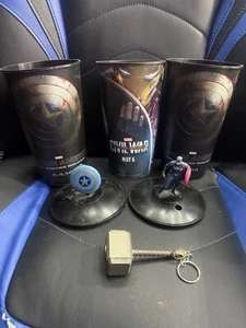 Tazas promocionales de cine Capitán América 44 oz - 3 tazas/2 tapas - Imagen 1 de 10