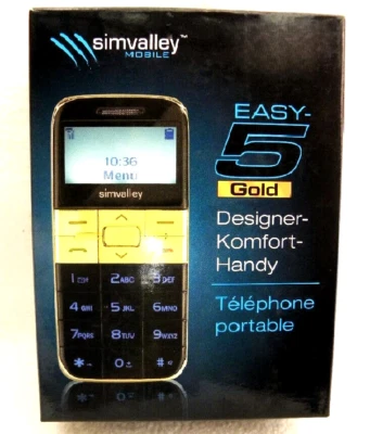 Komfort Senioren Mobile Handy Simvalley Easy-5 PX-3361-675 Gold Ohne Simlock OVP - Bild 1 von 4