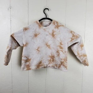 Madewell Sweatshirt Women Small Beige Brown Tie Dye Crew Neck Long Sleeve Casual - Picture 1 of 14