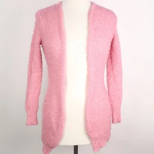Zara Womens Small Pink Fuzzy Knit Cardigan Sweater - Picture 1 of 4