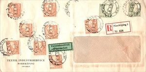 Sweden 1951 Envelope Registered Norrkoping Post Office Currency Control Cache - Picture 1 of 2