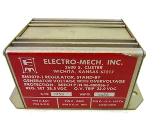 Beech Electro-Mech EM2070-1 Voltage Regulator 28V P/N 36-380056-1 - Bild 1 von 10