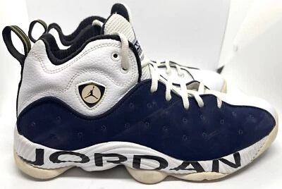 Nike Air Jordan Jumpman Team 2 Para hombres 9.5 Zapatos Blanco Azul Medianoche 819175-417 Foto 1 de 4