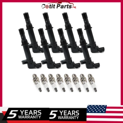 8× Ignition Coil & 8 Iridium Spark Plug For 2004-2008 Dodge Dakota 3.7L V6 UF399 - Image 1 of 4