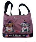 Polo Jeans Ralph Lauren Equestrian Hand Painted Ponies Small Tote Dry Goods 