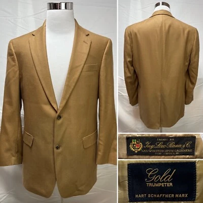 Chaqueta Blazer Para Hombre Loro Piana Cashmere Hart Schaffner Marx 41L Trompetista Dorado Foto 1 de 4
