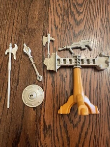 Vintage MOTU Castle Greyskull Parts Lot ,Weapons  Accessories Shield Gun Axe - Picture 1 of 5