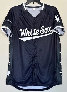 Chicago White Sox Herren Größe M passt LARGE Jersey Shirt schwarz genäht Logo Buchstaben - Bild 1 von 9