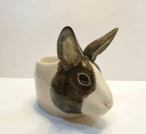 Rabbit Head Figurine Vase Pot Ceramic Succulent Egg Cup Animal Flower Home Décor - Picture 1 of 9