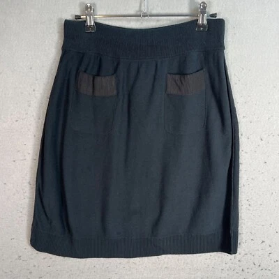 Sonia Rykiel Black Knit Skirt W/ Pockets Size 42 100% Cotton - Image 1 of 4