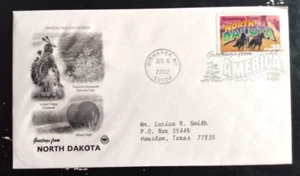 GREETINGS FROM NORTH DAKOTA 2002 TRIBES POWOW WILD HORSES PCS CACHET FDC VF - Picture 1 of 1