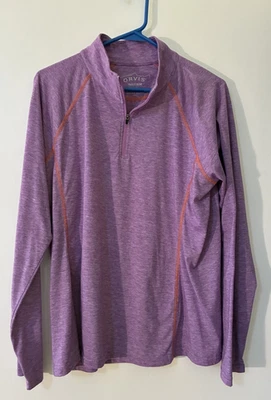 Orvis Athletic Pullover Top Mujer Talla XL Manga Larga Morado Foto 1 de 4