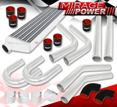 8Pcs Custom Mandrel Bent Piping Pipe Kit + Front Mount Aluminum Intercooler Set Foto 1 de 4