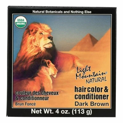 Color y acondicionador de cabello marrón oscuro natural Light Mountain Pure Botanical 4 oz Foto 1 de 4