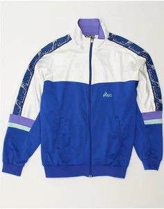 ASICS Mens Graphic Tracksuit Top Jacket IT 54 XL Blue Colourblock CO07 - Imagen 1 de 4